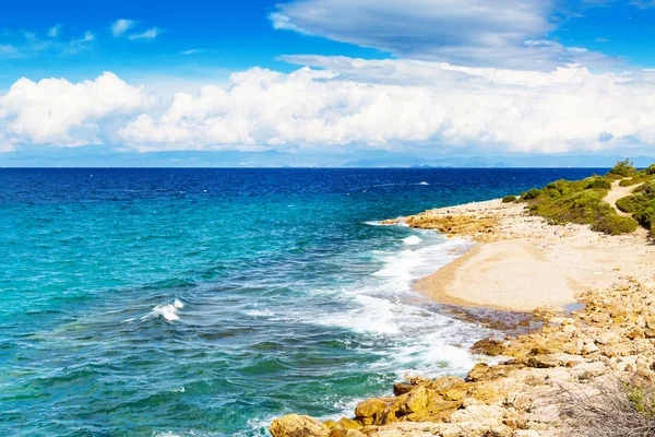 Meerblick, Wellen und Küste, Insel Thassos, Griechenland — Stockfoto