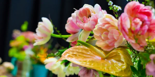 Flor rosa rosas peônia decoração, belo buquê florescendo — Fotografia de Stock