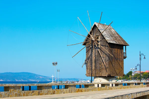 Windmill of Nesebar in Bulgaria by the Black sea — Stock Photo, Image