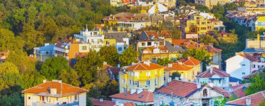 Panorama şehrin Plovdiv, Bulgaristan