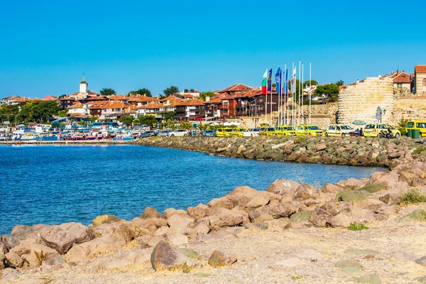 Bağlantı noktası ve tekne görünümü Nessebar Bulgaristan