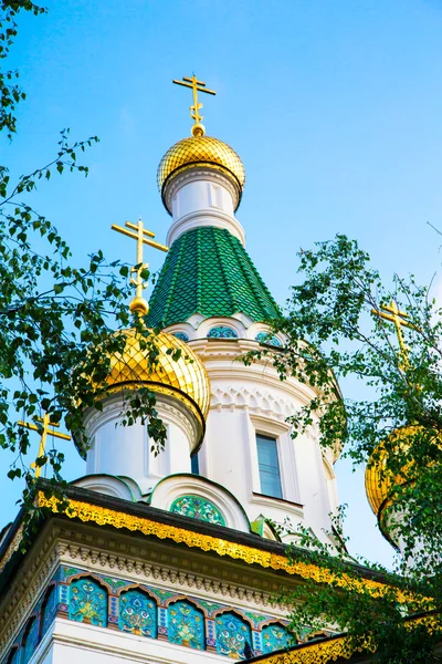 Cupola av ryska kyrkan i staden Sofia, Bulgarien — Stockfoto