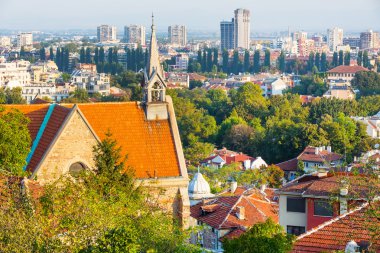 Panorama şehrin Plovdiv, Bulgaristan