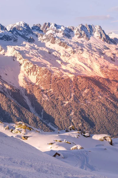 Alpes franceses vista aérea do pôr do sol, França — Fotografia de Stock