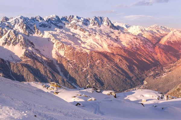 Fransız Alpleri hava gün batımı manzarası, Fransa — Stok fotoğraf