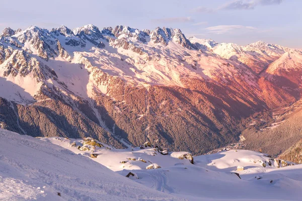 Alpes franceses vista aérea do pôr do sol, França — Fotografia de Stock