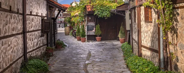 Bansko, Bulgaria old town street Φθινοπωρινή θέα — Φωτογραφία Αρχείου
