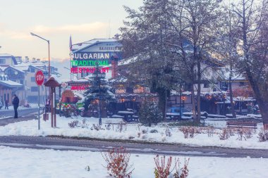 Bulgaristan 'ın Bansko kentinde sokak manzarası