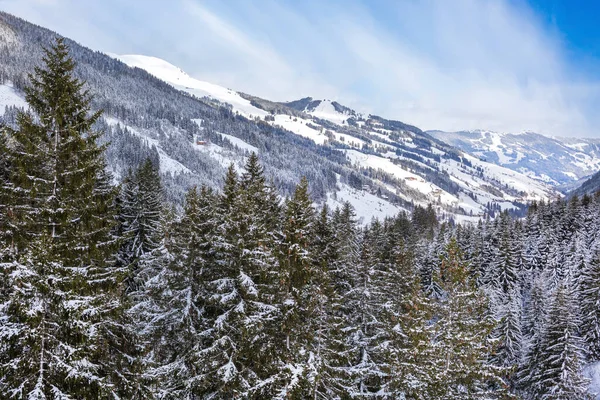 Snöpanorama, vinter Österrikiska Alperna — Stockfoto