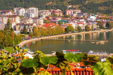 Ohri panoramik hava manzarası, Kuzey Makedonya