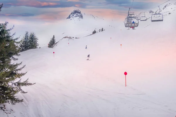 Ski slope in Saalbach Hinterglemm, Áustria — Fotografia de Stock