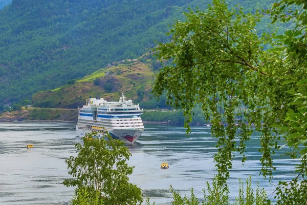 Flam Noruega Julio 2018 Paisaje Del Fiordo Noruego Crucero Aidaluna — Foto de Stock