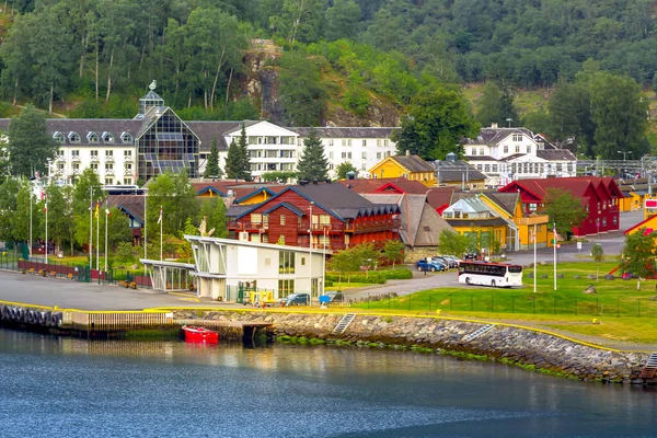 Flam, Skandinávie, letecký pohled Norska — Stock fotografie
