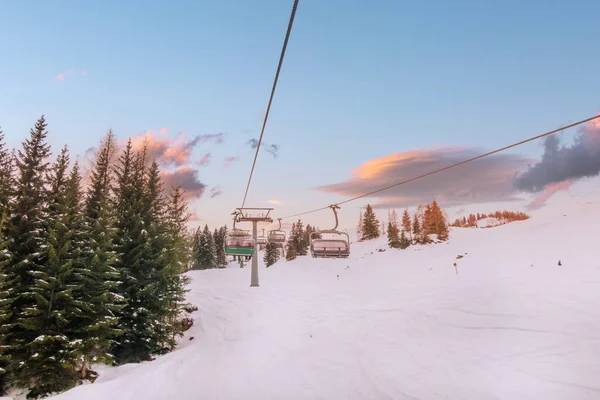 Sípálya Saalbach Hinterglemm, Ausztria — Stock Fotó