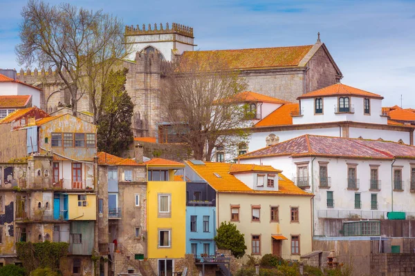 Porto Portugalia Stare Miasto Tradycyjne Domy Widokiem Zbliżenie — Zdjęcie stockowe