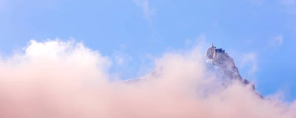 Фантастичний Вечірній Сніговий Ландшафт Гір French Alps Aiguille Midi Chamonix — стокове фото