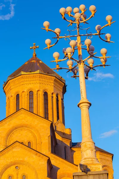 Tbilisi Georgia Cattedrale Della Santissima Trinità Chiesa Tsminda Sameba — Foto Stock