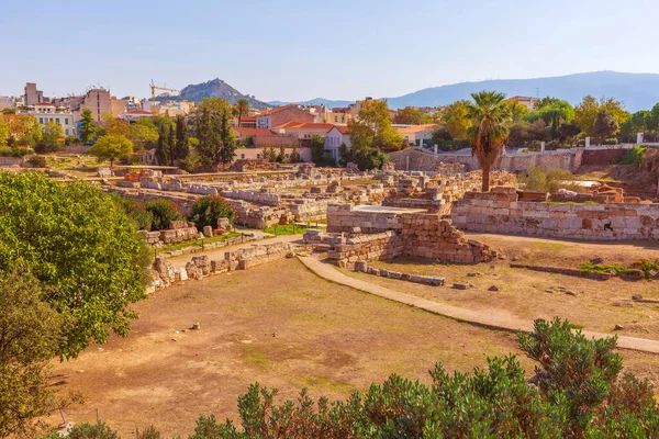 Atenas Grecia Restos Del Antiguo Barrio Kerameikos Ruinas Piedra — Foto de Stock