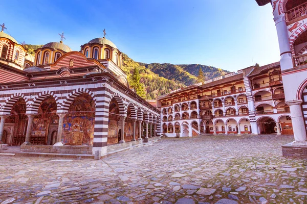 Bulgaria Hermosa Iglesia Unesco Patrimonio Humanidad Famoso Monasterio Rila Rilsky —  Fotos de Stock