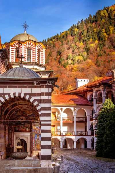 Bulgaria Hermosa Iglesia Unesco Patrimonio Humanidad Famoso Monasterio Rila Rilsky —  Fotos de Stock