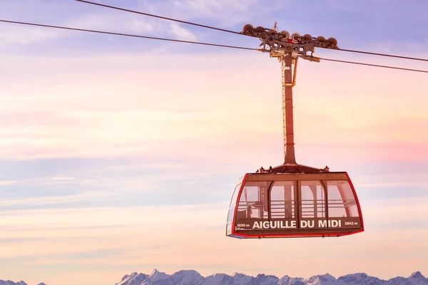 Chamonix Mont Blanc France Janvier 2015 Cabane Téléphérique Aiguille Midi — Photo