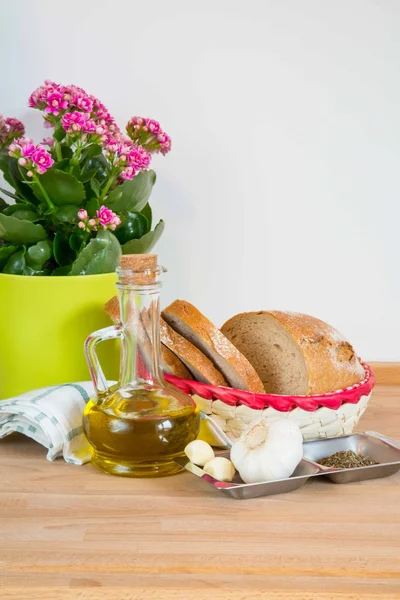 Garlic Bread Ingredients — Stock Photo, Image