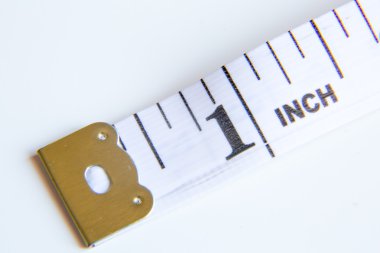 close up on a tape measure one inch clipart
