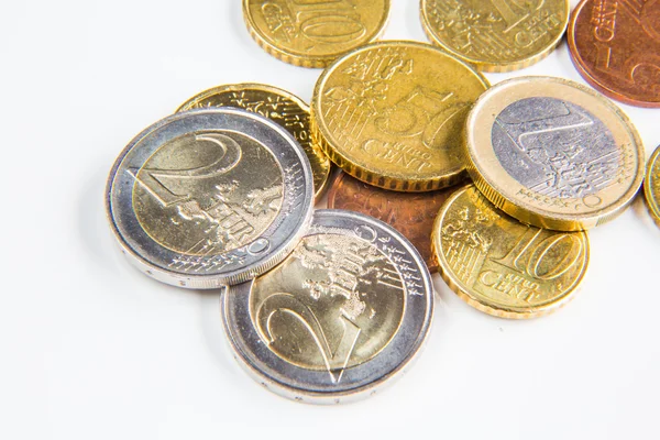 Diferentes monedas en euros —  Fotos de Stock