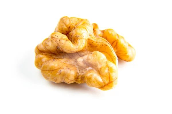 Kernel walnut isolated on white background macro — Stock Photo, Image
