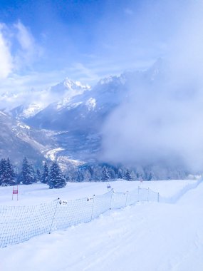 French Alps Les Houches kış resort, dağlarda Kayak tesisi
