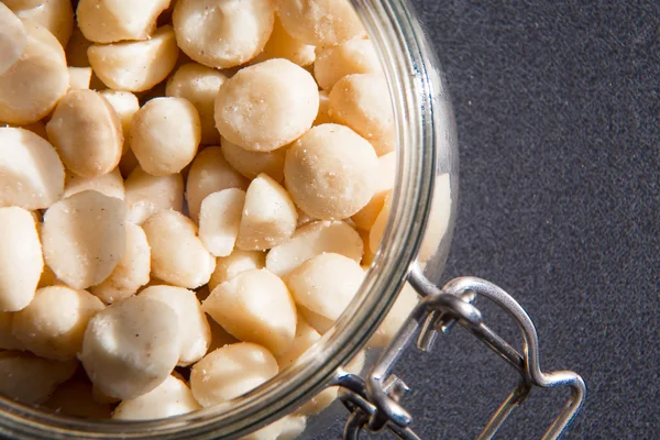 Macro Macadamia Nuts  in the — Stock Photo, Image