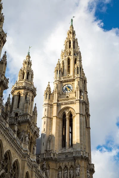 Vista parziale del municipio di Vienna, Wiener Rathaus, Austria — Foto Stock