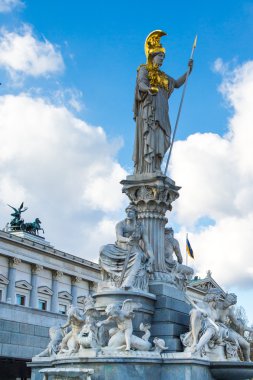 Viyana, Avusturya ve Pallas Athena Brunnen heykeli bina Parlamento