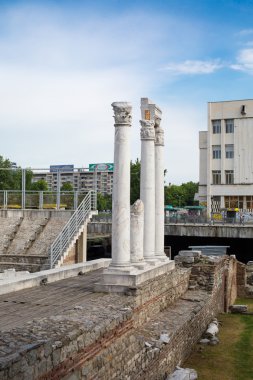 Plovdiv, Bulgaristan'ın Odeon ile antika Forum adresindeki sütun