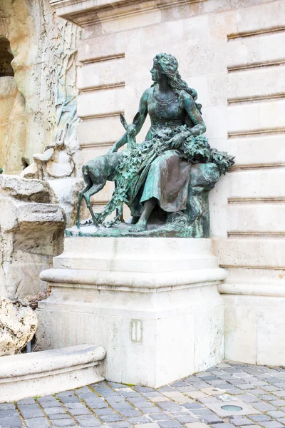 Detail of Matthias Fountain in the  Royal Palace, Budapest, Hungary. — Stok fotoğraf