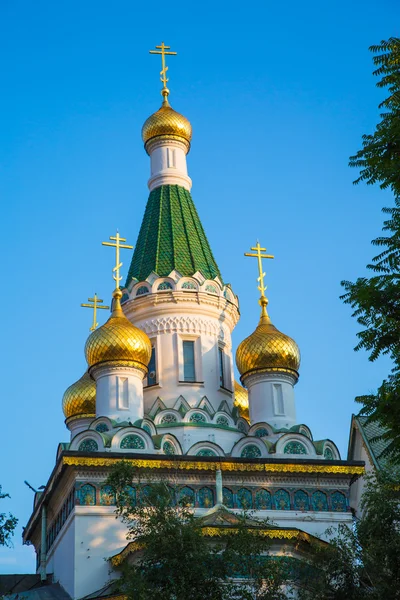 Cupola av ryska kyrkan i staden Sofia, Bulgarien — Stockfoto