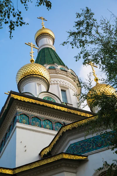 Koepel van de Russische kerk in de stad Sofia, Bulgarije — Stockfoto