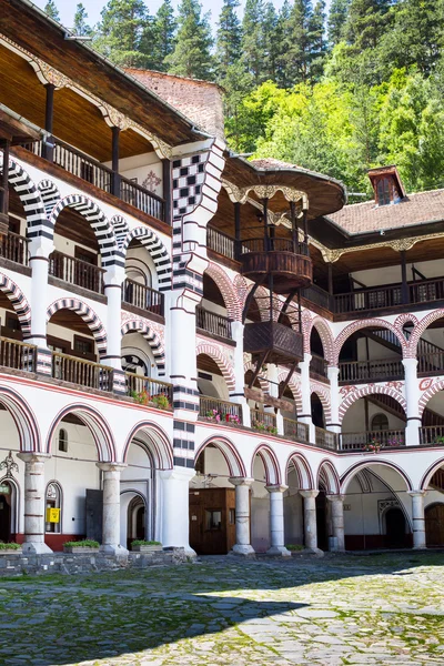 Exterior details of famous Rila Monastery, Bulgaria — Stock Photo, Image