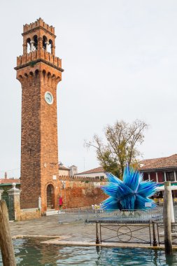 Famous tower and glass sculpture at Murano island