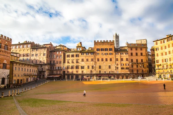 Central square Piazza del Combo  Siena  Tuscany  Italy — Stok fotoğraf