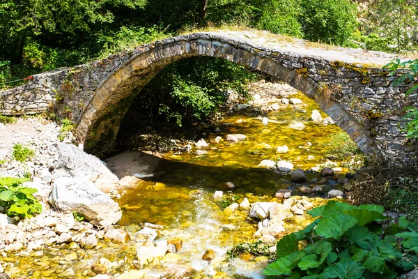 Oude brug over de rivier in het Rodopegebergte, Bulgarije — Stockfoto
