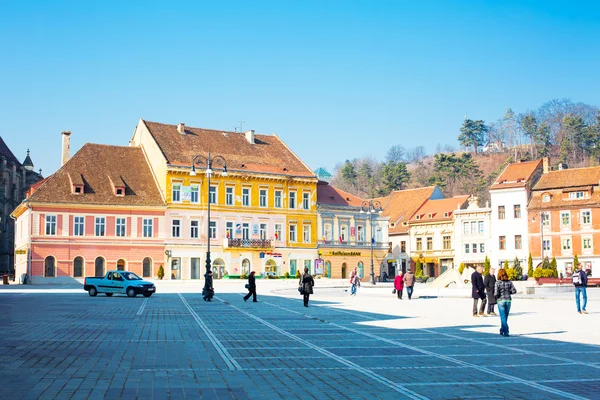 Council Square or Piata Sfatului in downtown of Brasov, Romania. — Stock Photo, Image