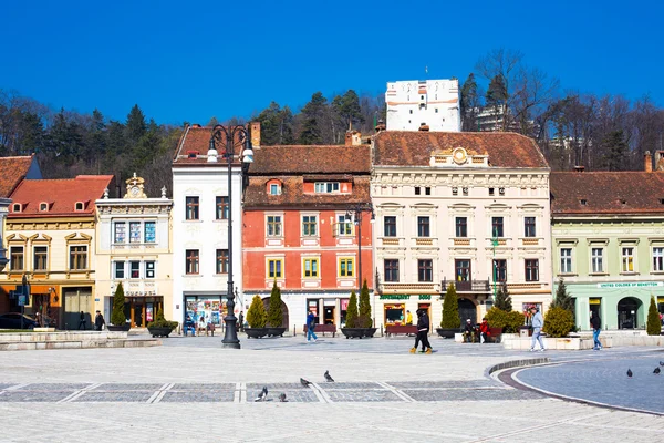 Council Square in downtown of Brasov, Romania. — Stock Photo, Image