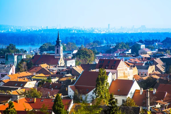 Panoramiczny widok Zemun, Belgrad — Zdjęcie stockowe