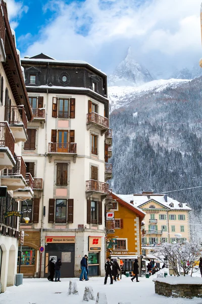 Cafe, Ristorante nel centro della citta, Chamonix, Francia — Foto Stock