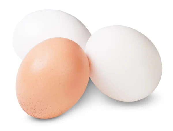 Two White And One Brown Egg — Stock Photo, Image