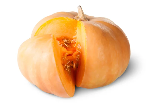 Zucca affettata con semi ruotati — Foto Stock