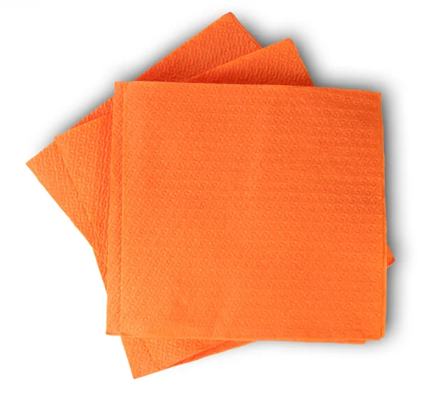 Einige leere orangefarbene Papierservietten — Stockfoto