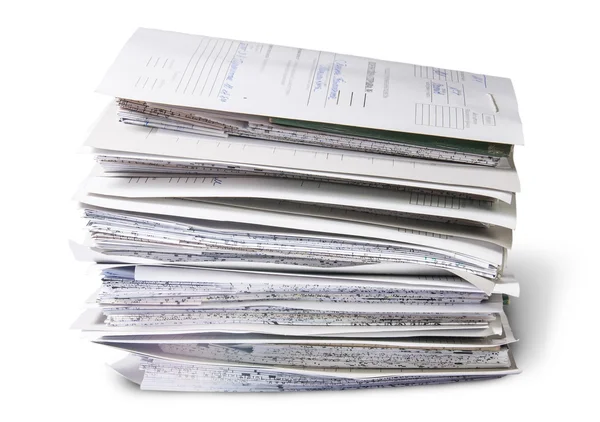 Files Arranged In Chaotic Stack Rotated — Stock Photo, Image