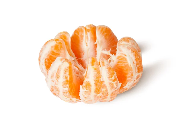 Gepeld en gebroken Tangerine boven bekijken — Stockfoto